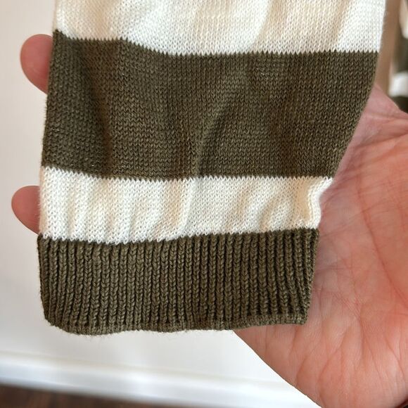 Talbots Women’s 100% linen knit duster long open cardigan Olive Knit Sweater med - Picture 4 of 8